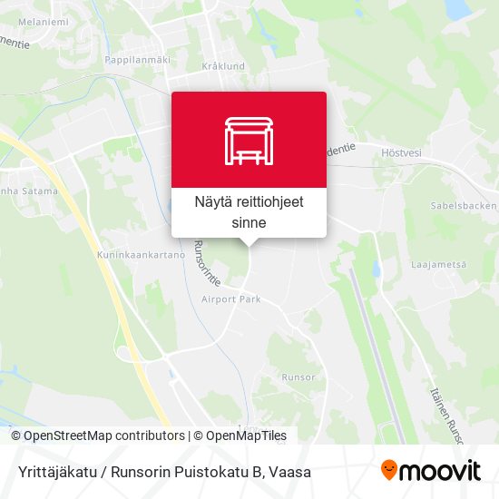 Yrittäjäkatu / Runsorin Puistokatu B kartta