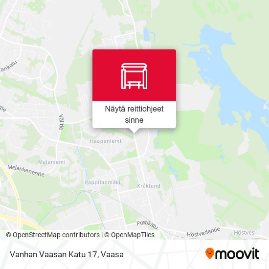 Vanhan Vaasan Katu 17 kartta