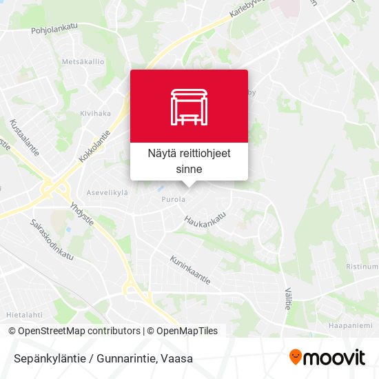 Sepänkyläntie / Gunnarintie kartta
