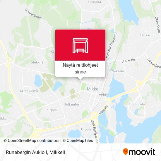 Runebergin Aukio  I kartta