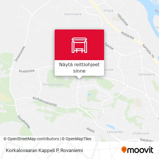 Korkalovaaran Kappeli P kartta