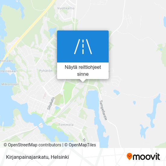 Kirjanpainajankatu kartta