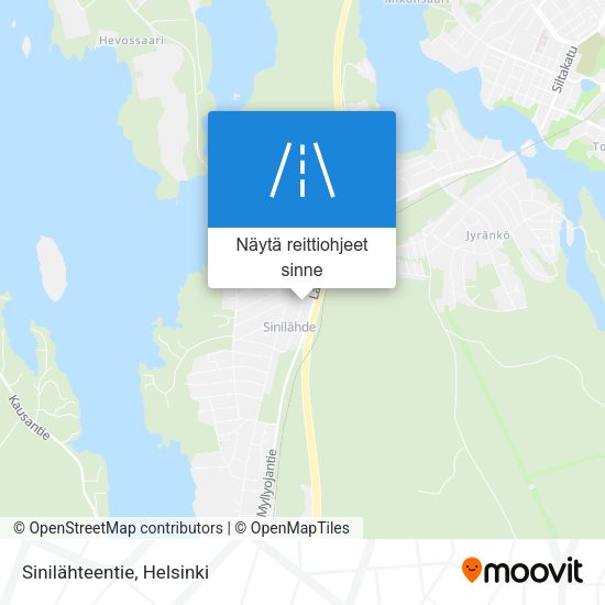 Sinilähteentie kartta