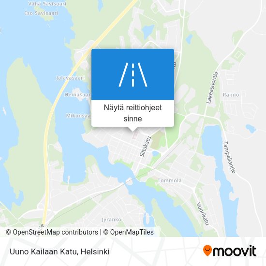 Uuno Kailaan Katu kartta