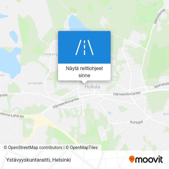 Ystävyyskuntaraitti kartta