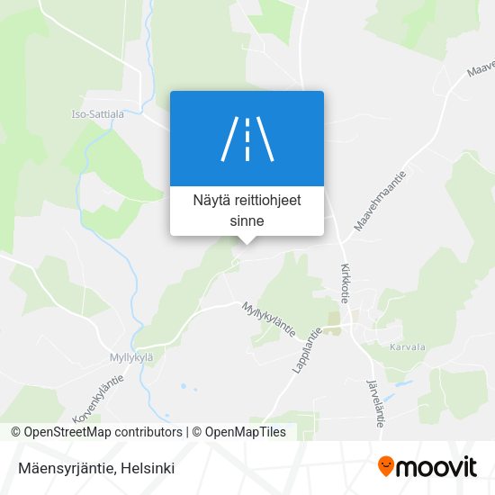 Mäensyrjäntie kartta