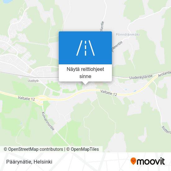 Päärynätie kartta