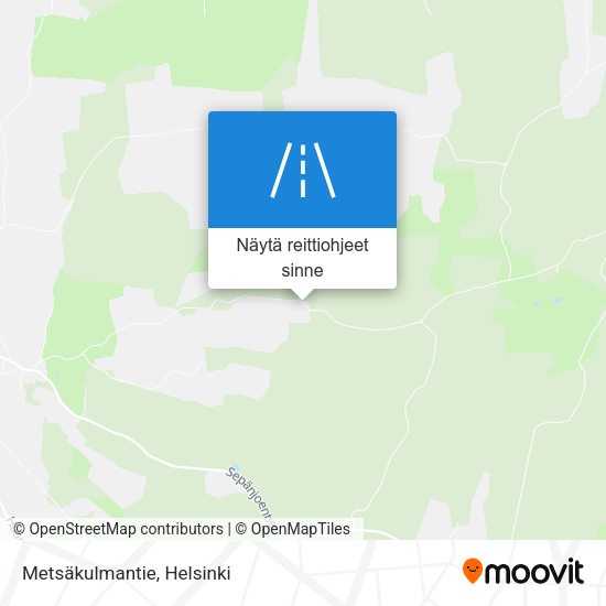 Metsäkulmantie kartta