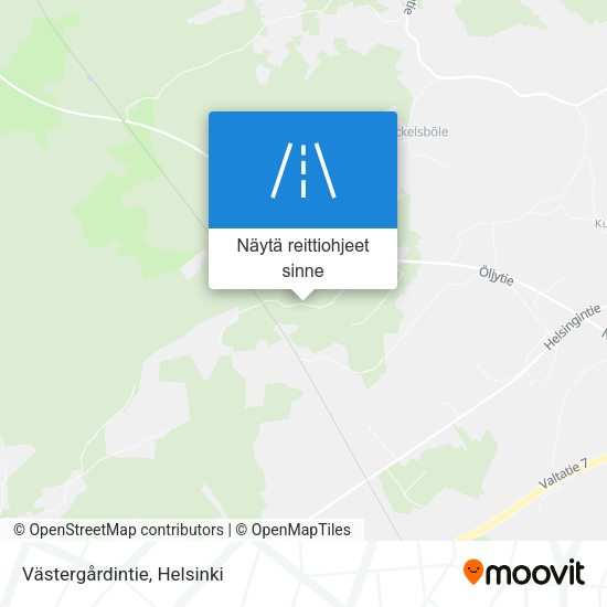 Västergårdintie kartta