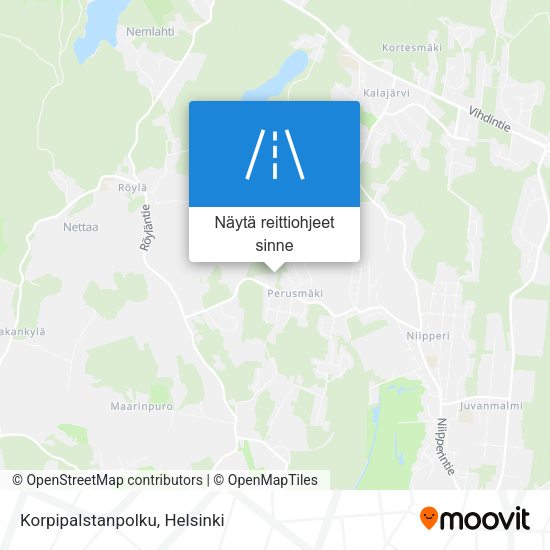 Korpipalstanpolku kartta