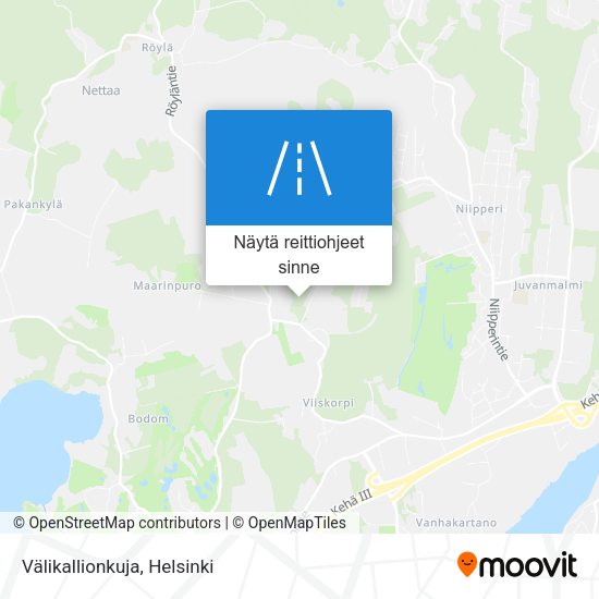 Välikallionkuja kartta