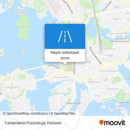 Fahlanderin Puistokuja kartta