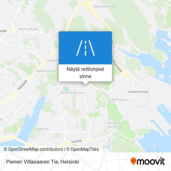 Pienen Villasaaren Tie kartta
