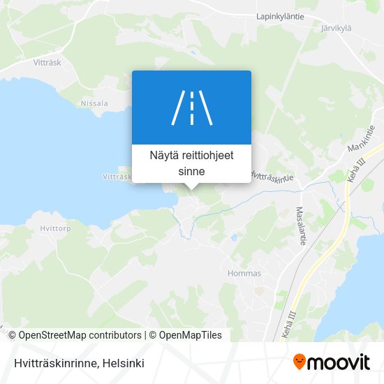 Hvitträskinrinne kartta
