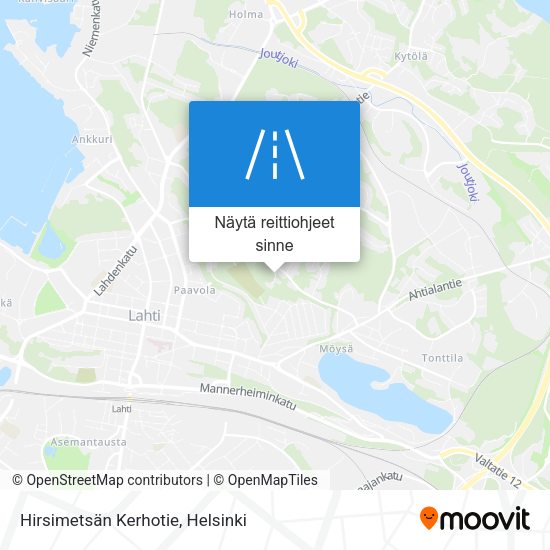 Hirsimetsän Kerhotie kartta