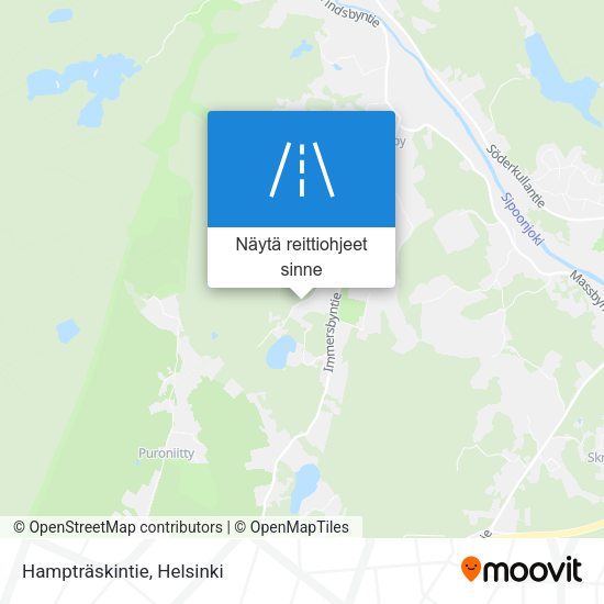 Hampträskintie kartta