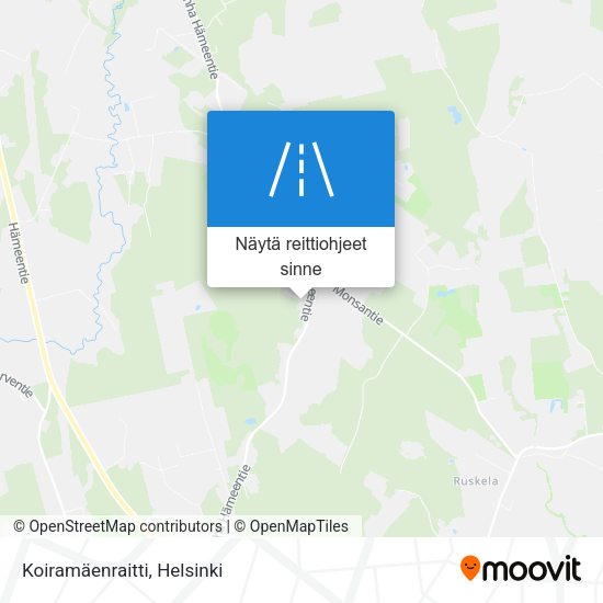 Koiramäenraitti kartta