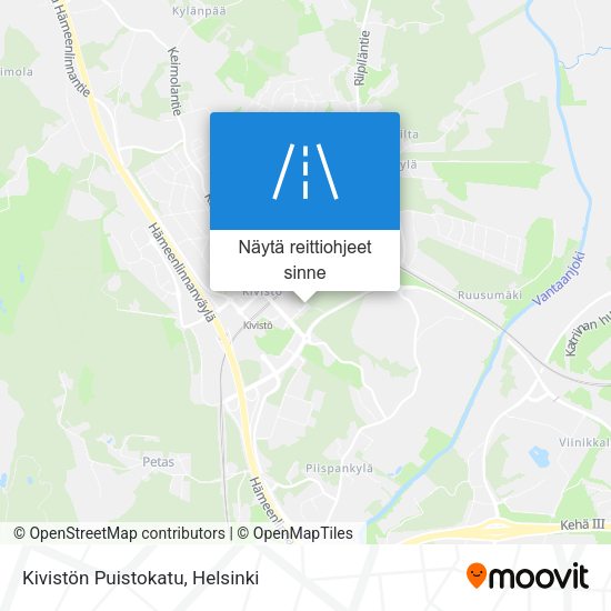 Kivistön Puistokatu kartta