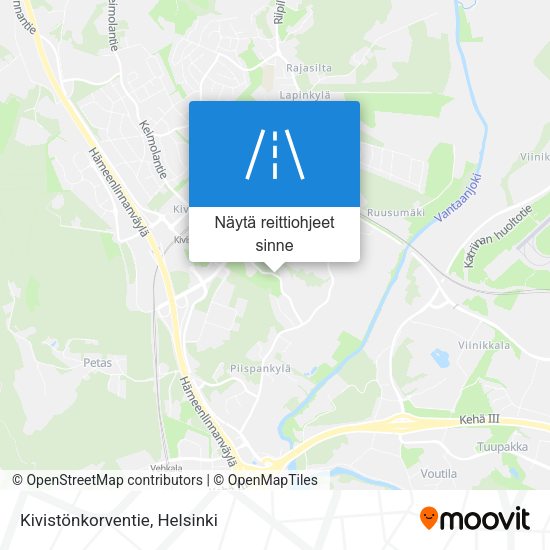 Kivistönkorventie kartta