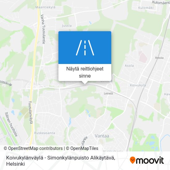 Koivukylänväylä - Simonkylänpuisto Alikäytävä kartta