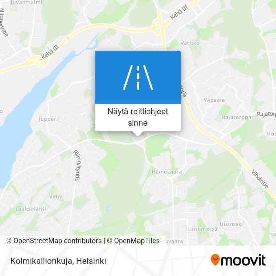 Kolmikallionkuja kartta