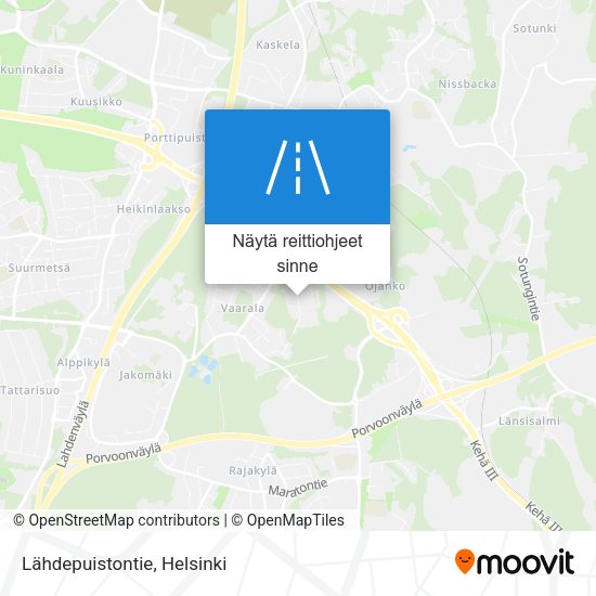 Lähdepuistontie kartta