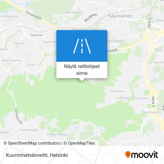 Kuurinmetsänreitti kartta