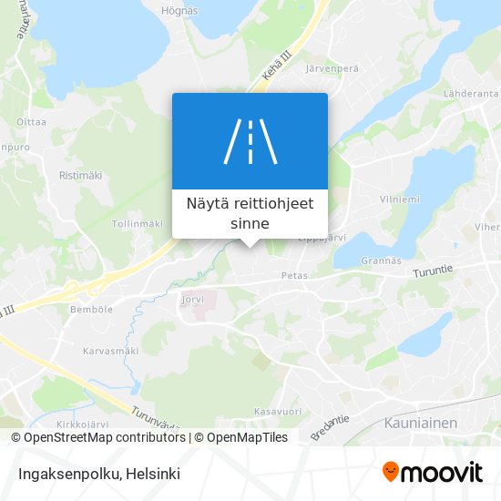 Ingaksenpolku kartta