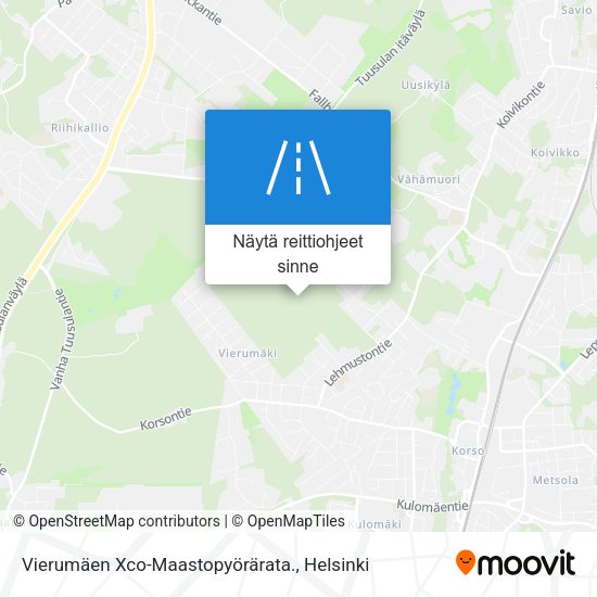 Vierumäen Xco-Maastopyörärata. kartta