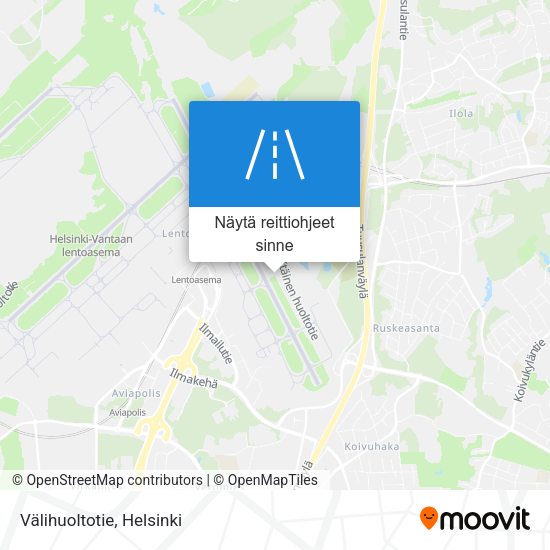Välihuoltotie kartta