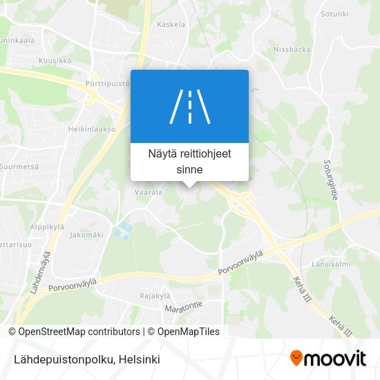 Lähdepuistonpolku kartta