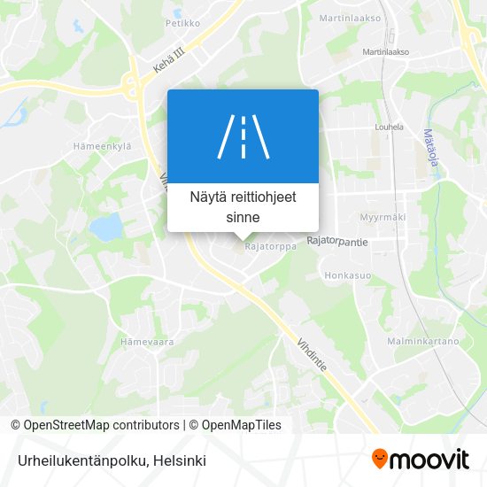 Urheilukentänpolku kartta