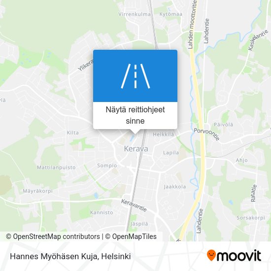 Hannes Myöhäsen Kuja kartta