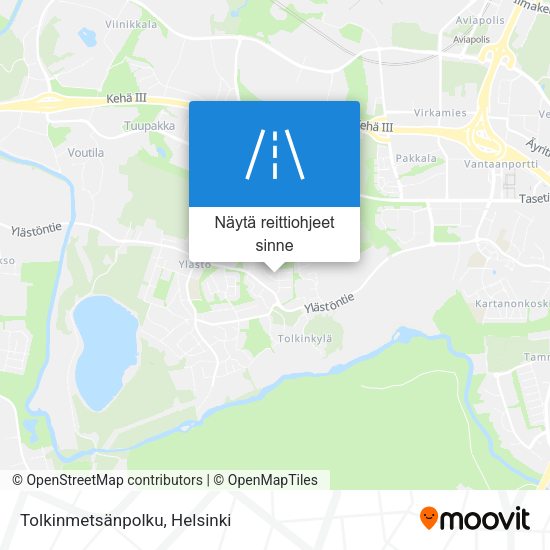Tolkinmetsänpolku kartta