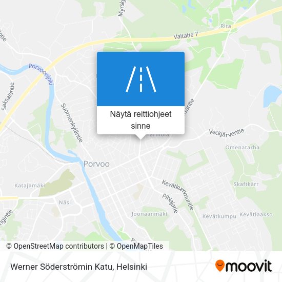 Werner Söderströmin Katu kartta