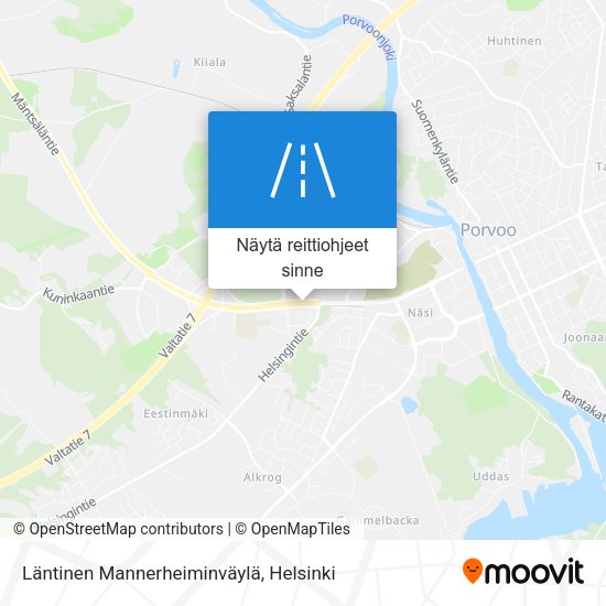 Läntinen Mannerheiminväylä kartta