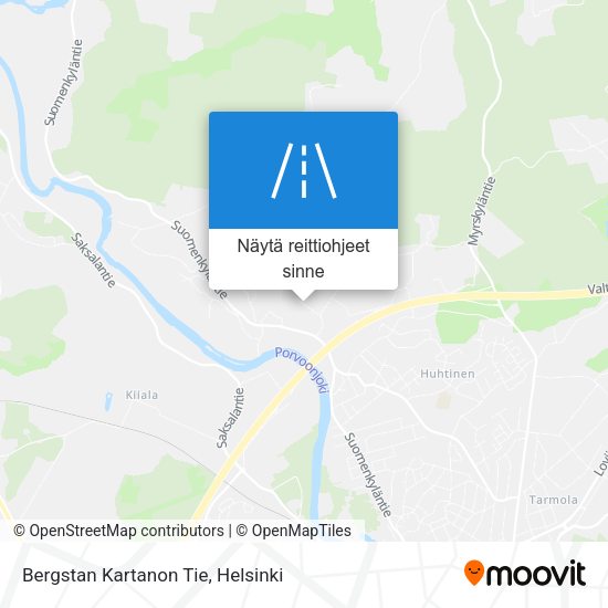 Bergstan Kartanon Tie kartta