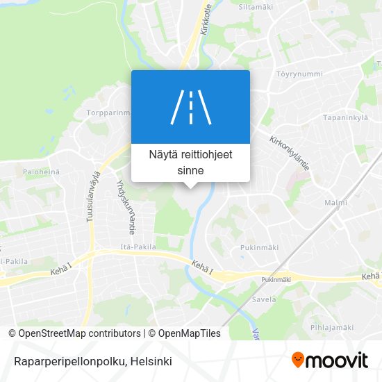 Raparperipellonpolku kartta