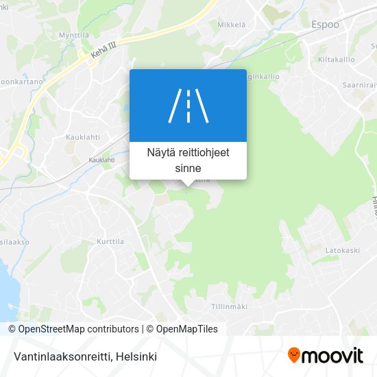 Vantinlaaksonreitti kartta