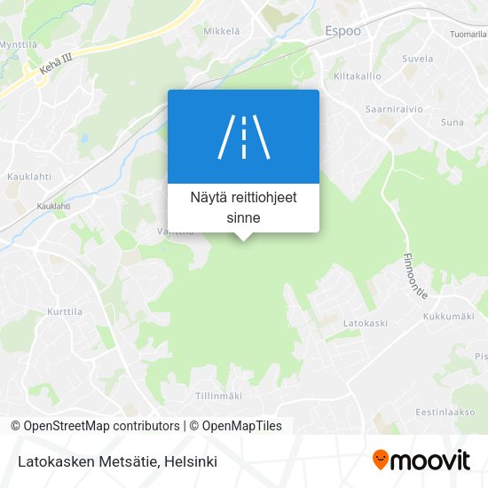 Latokasken Metsätie kartta