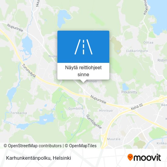 Karhunkentänpolku kartta