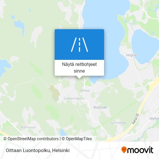 Oittaan Luontopolku kartta