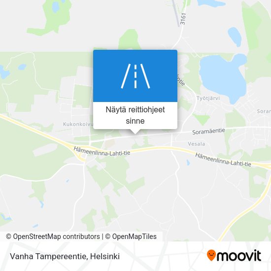 Vanha Tampereentie kartta