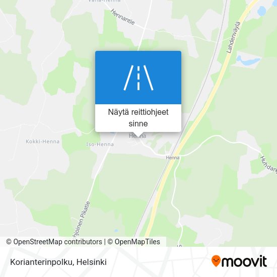 Korianterinpolku kartta