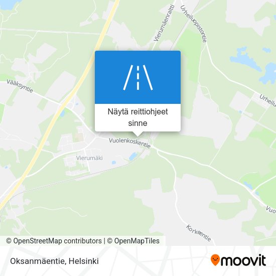 Oksanmäentie kartta