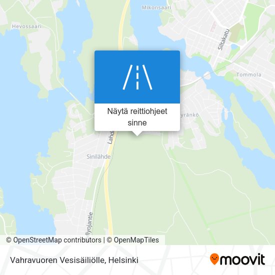 Vahravuoren Vesisäiliölle kartta