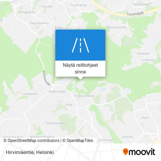 Hirvimäentie kartta