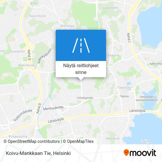 Koivu-Mankkaan Tie kartta