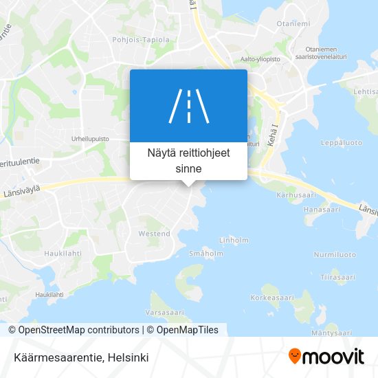 Käärmesaarentie kartta