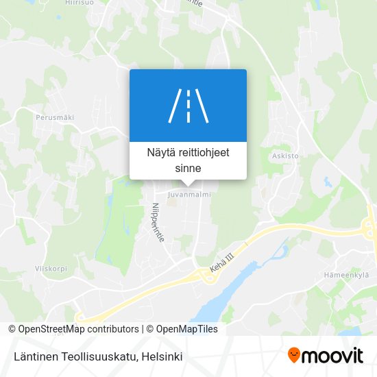 Läntinen Teollisuuskatu kartta